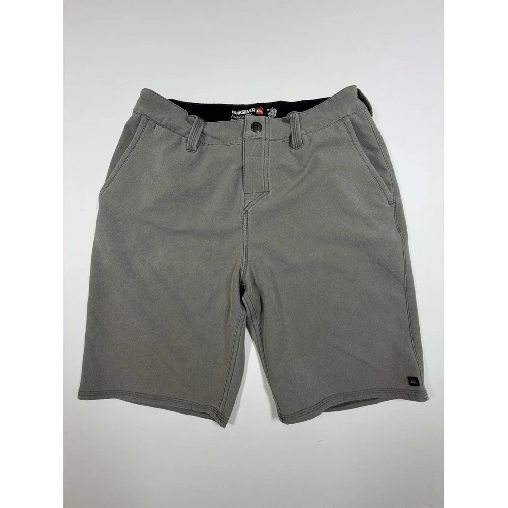 Quiksilver Amphibian Shorts Mens 30 Gray 4-Way Stretch Hybrid Boardshorts